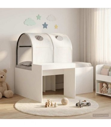 vidaXL Bed with Tunnel 3 pcs White Engineered Wood