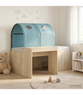 vidaXL Bed with Tunnel 3 pcs Sonoma Oak and Light Blue Engineered Wood