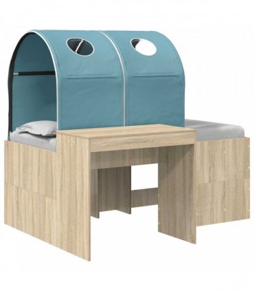 vidaXL Bed with Tunnel 3 pcs Sonoma Oak and Light Blue Engineered Wood