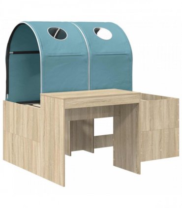 vidaXL Bed with Tunnel 3 pcs Sonoma Oak and Light Blue Engineered Wood