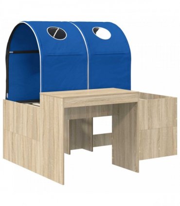 vidaXL Bed with Tunnel 3 pcs Sonoma Oak and Blue Engineered Wood