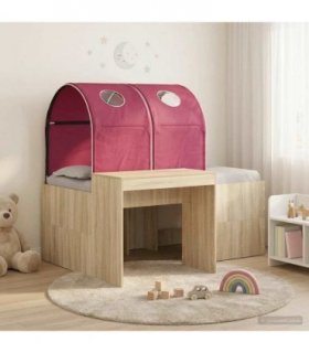 vidaXL Bed with Tunnel 3 pcs Sonoma Oak and Red Engineered Wood