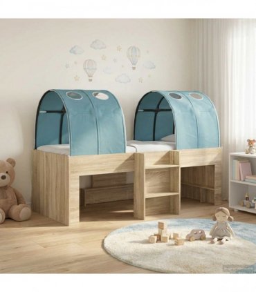 vidaXL Kids'High Bed Frame with Tunnel 3 pcs Engineered Wood