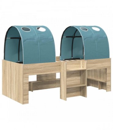 vidaXL Kids'High Bed Frame with Tunnel 3 pcs Engineered Wood