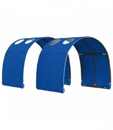 vidaXL Kids'High Bed Frame with Tunnel 3 pcs Sonoma Oak and Blue