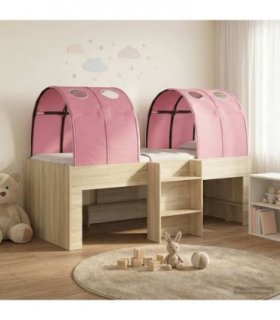 vidaXL Kids'High Bed Frame with Tunnel Sonoma Oak and Pink