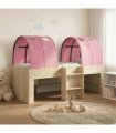 vidaXL Kids'High Bed Frame with Tunnel Sonoma Oak and Pink