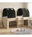 vidaXL Kids'High Bed Frame with Tunnel 3 pcs Sonoma Oak and Black