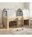 vidaXL Kids'High Bed Frame with Tunnel 3 pcs Sonoma Oak and white