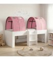 vidaXL Bed with Tunnel 3 pcs White and Pink Engineered Wood