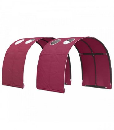 vidaXL Bed with Tunnel 3 pcs White and Red Engineered Wood