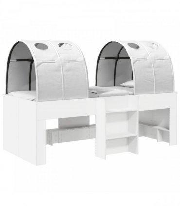 vidaXL Bed with Tunnel 3 pcs White Engineered Wood