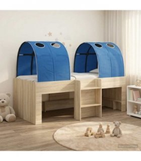 vidaXL Bed with Tunnel 3 pcs Sonoma Oak and Blue Engineered Wood