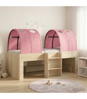 vidaXL Bed with Tunnel 3 pcs Sonoma Oak and Pink Engineered Wood
