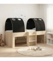 vidaXL Bed with Tunnel 3 pcs Sonoma Oak and Black 98.5 x 200 cm