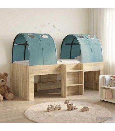 vidaXL Bed with Tunnel 3 pcs Sonoma Oak and Light Blue Engineered Wood