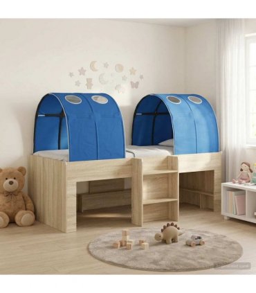 vidaXL Bed with Tunnel 3 pcs Sonoma Oak and Blue Engineered Wood