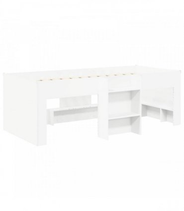 vidaXL Bed with Tunnel 3 pcs White and Blue Engineered Wood