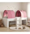 vidaXL Bed with Tunnel 3 pcs White and Pink Engineered Wood