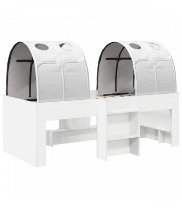 vidaXL Bed with Tunnel 3 pcs White Engineered Wood