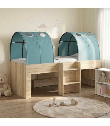 vidaXL Bed with Tunnel 3 pcs Sonoma and Light Blue Engineered Wood