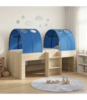 vidaXL Bed with Tunnel 3 pcs Sonoma and Blue Engineered Wood