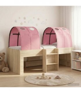 vidaXL Bed with Tunnel 4 pcs Sonoma and Pink Engineered Wood