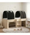 vidaXL Bed with Tunnel 3 pcs Sonoma and Black Engineered Wood