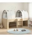 vidaXL Bed with Tunnel 3 pcs Sonoma and White Engineered Wood