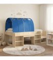 vidaXL Bed with Tunnel 3 pcs Sonoma Oak and Blue Engineered Wood