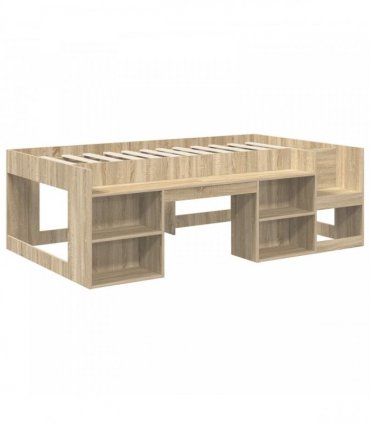 vidaXL Bed with Tunnel 3 pcs Sonoma Oak and Pink Engineered Wood