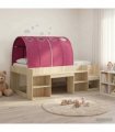 vidaXL Bed with Tunnel 3 pcs Sonoma Oak and Red Engineered Wood