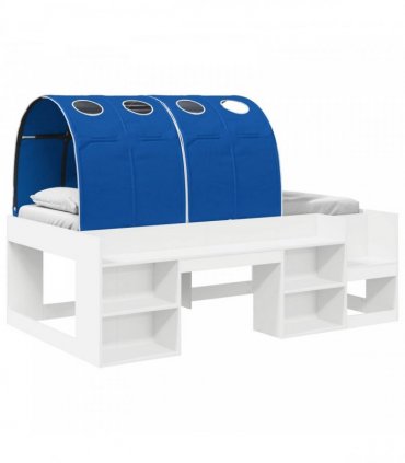 vidaXL Bed Frame with Tunnel 3 pcs White and Blue Engineered Wood