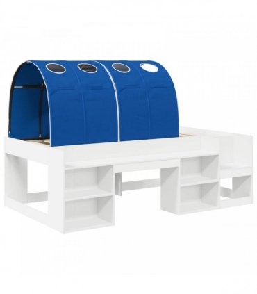vidaXL Bed Frame with Tunnel 3 pcs White and Blue Engineered Wood