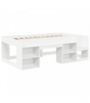 vidaXL Bed Frame with Tunnel 3 pcs White and Blue Engineered Wood