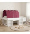 vidaXL Bed Frame with Tunnel 3 pcs White and Red Engineered Wood
