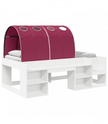 vidaXL Bed Frame with Tunnel 3 pcs White and Red Engineered Wood