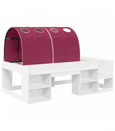 vidaXL Bed Frame with Tunnel 3 pcs White and Red Engineered Wood