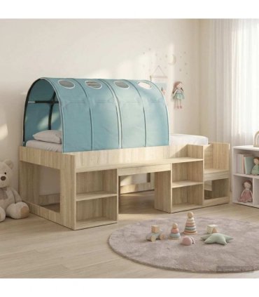 vidaXL Bed Frame with Tunnel 3 pcs Sonoma Oak and Light Blue