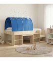 vidaXL Bed Frame with Tunnel 3 pcs Sonoma Oak and Blue Engineered Wood