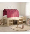 vidaXL Bed Frame with Tunnel 3 pcs Sonoma Oak and Red Engineered Wood