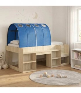 vidaXL Bed Frame with Tunnel 3 pcs Sonoma Oak and Blue Engineered Wood