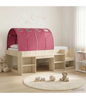 vidaXL Bed Frame with Tunnel 3 pcs Sonoma Oak and Red Engineered Wood