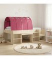 vidaXL Bed Frame with Tunnel 3 pcs Sonoma Oak and Red Engineered Wood