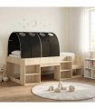 vidaXL Bed Frame with Tunnel with Shelf 3 pcs Sonoma Oak and Black