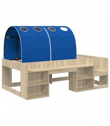 vidaXL Bed Frame with Tunnel 3 pcs Sonoma Oak and Blue Engineered Wood