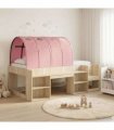 vidaXL Bed Frame with Tunnel 3 pcs Sonoma Oak and Pink Engineered Wood
