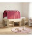 vidaXL Bed Frame with Tunnel 3 pcs Sonoma Oak and Red Engineered Wood