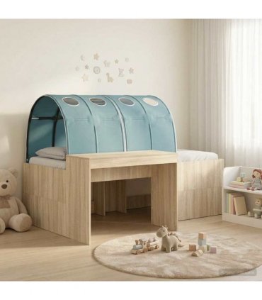 vidaXL Bed Frame with Tunnel 3 pcs Sonoma Oak and Light Blue