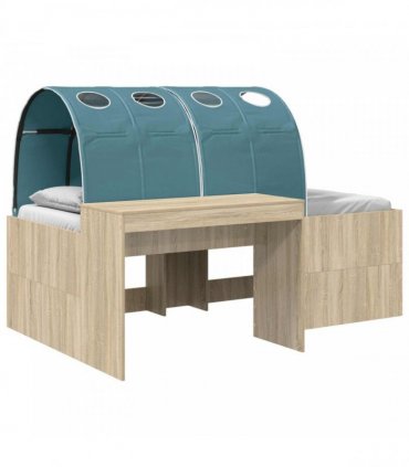 vidaXL Bed Frame with Tunnel 3 pcs Sonoma Oak and Light Blue